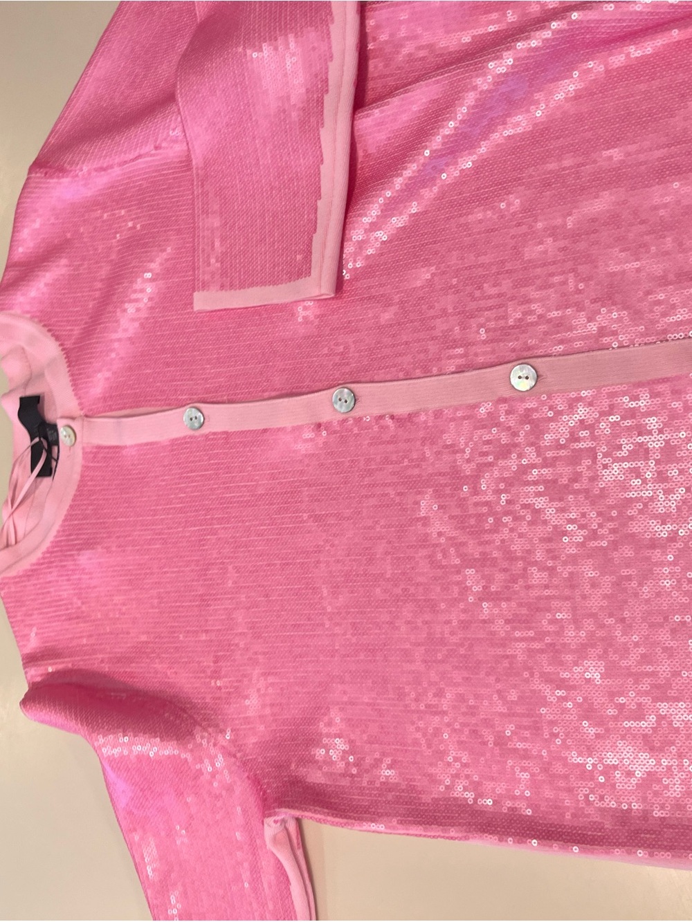 Zara Pink Sequin Button-Front women’s Sweater